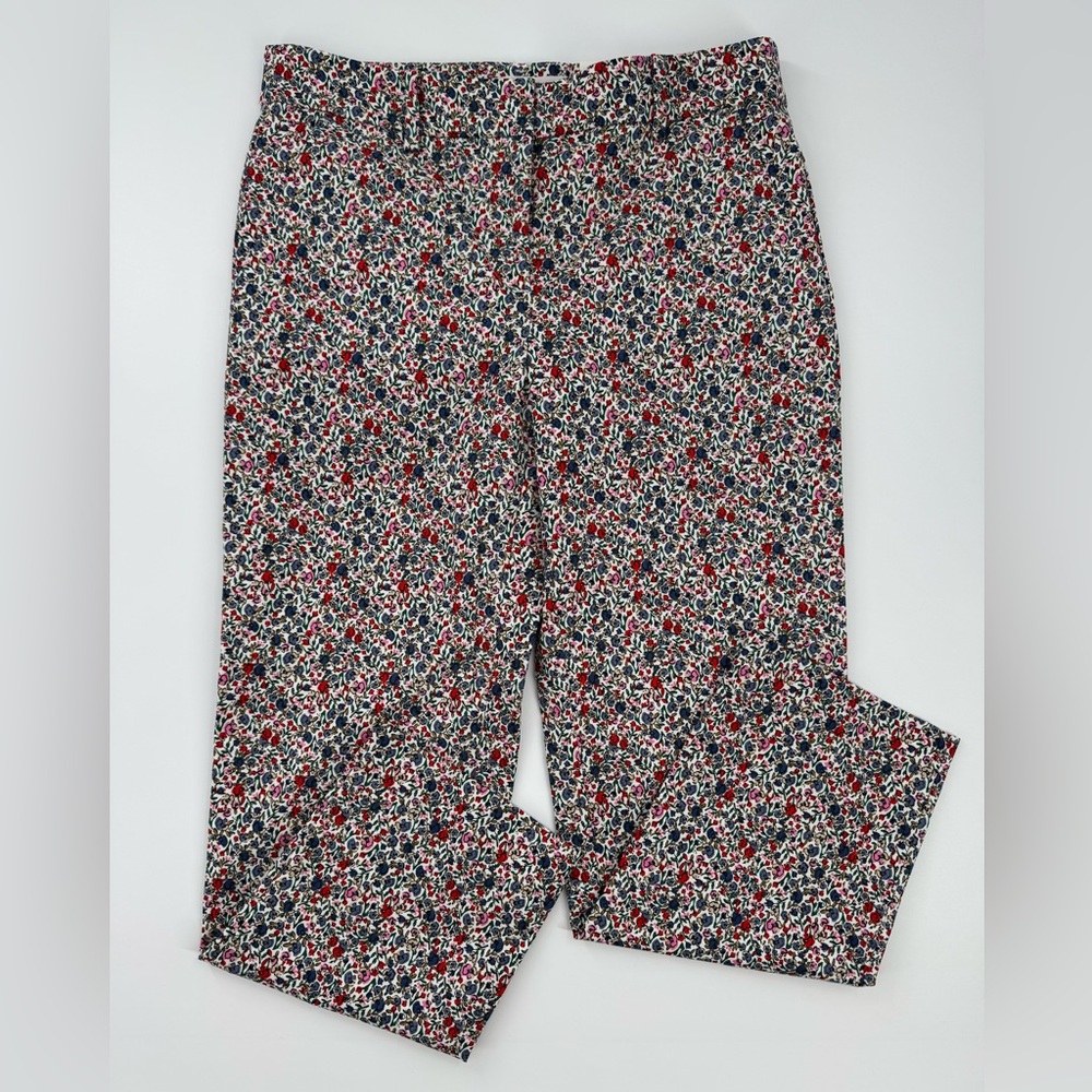 Loft The Riviera Slim Floral Colorful Cropped Pants Size 4 NWT